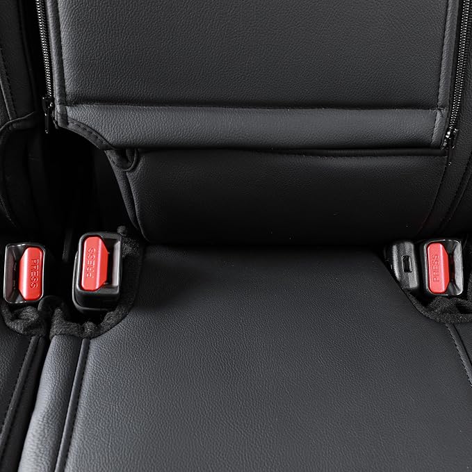 EKR CRV Seat Covers Custom Fit for Honda CRV 2017 2018 2019 2020 2021 2022,Leather Car Seat Cover Full Set for Trucks SUV,Waterproof Car Seat Cushion,Faux Leather (Red/Black)