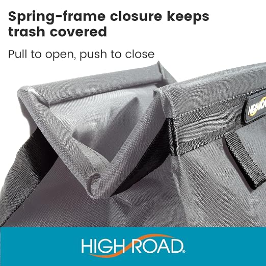 High Road TrashStash Hanging Car Garbage Bag with Push-Close Lid and Waterproof Bin for Cars, SUVs and Trucks - Holds 3 Gallons of Car Trash
