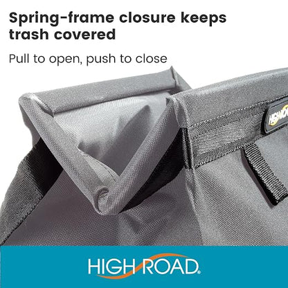 High Road TrashStash Hanging Car Garbage Bag with Push-Close Lid and Waterproof Bin for Cars, SUVs and Trucks - Holds 3 Gallons of Car Trash