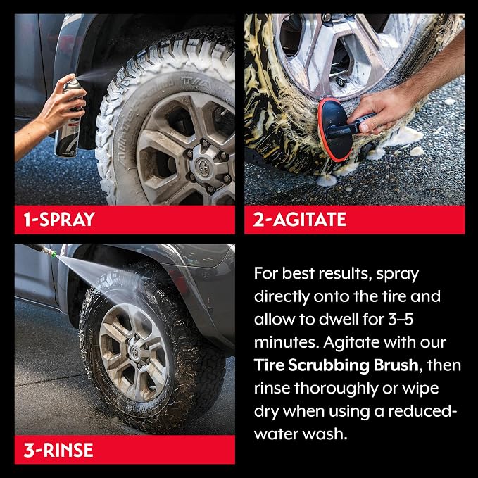 Griot's Garage Foaming Tire Cleaner, Removes Silicone Residue and Grime on Car, Truck, Motorcycle, and RV Tires, Safe for Whitewall Tires, 10952, 19oz