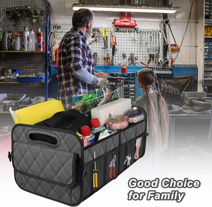 Deosk Trunk Organziers and Storage with Reinforced Handles,Car Accessories for Women/Men 50L Waterproof Polyester Trunk Organzier for Car/SUV/Minivan/Truck(Medium,Charcoal)