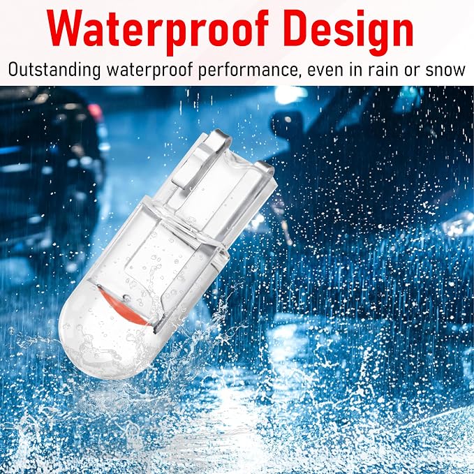 ecocstm 30 PCS Car 194 LED Bulbs, 168 2825 W5W T10 Wedge COB LED Replacement Bulb, Error Free Interior Bulb for Dashboard Light, Dome Lights (Red)