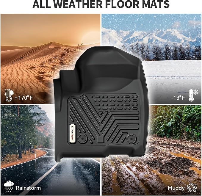 YITAMOTOR Floor Mats Compatible with Toyota Corolla Sedan 2020-2026 (Not Fit for Hatchback), TPE All Weather Automotive Corolla Floor Liners Custom Fit 1st & 2nd Row, Black