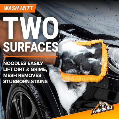 Armor All Car Wash Kit - Complete 3-Piece Car Cleaning Set with Car Wash Soap, Wax, Microfiber Mitt & Drying Towel, Gift for Dad