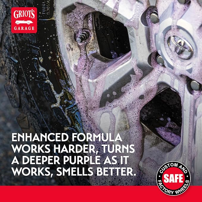 Griot's Garage Heavy-Duty Wheel Cleaner for All Wheel Finishes, Breaks Down and Removes Stubborn Brake Dust and Grime, PH Balanced, Non-Acidic, 11026, 35oz