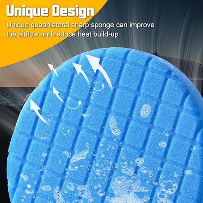 6 PCS 7 Inch Buffing Pads, Polishing Pad Kit with Foam Sponge Buffing Pad for Car Buffer Polisher, Compounding, Polishing, Waxing and Sealing Glaze