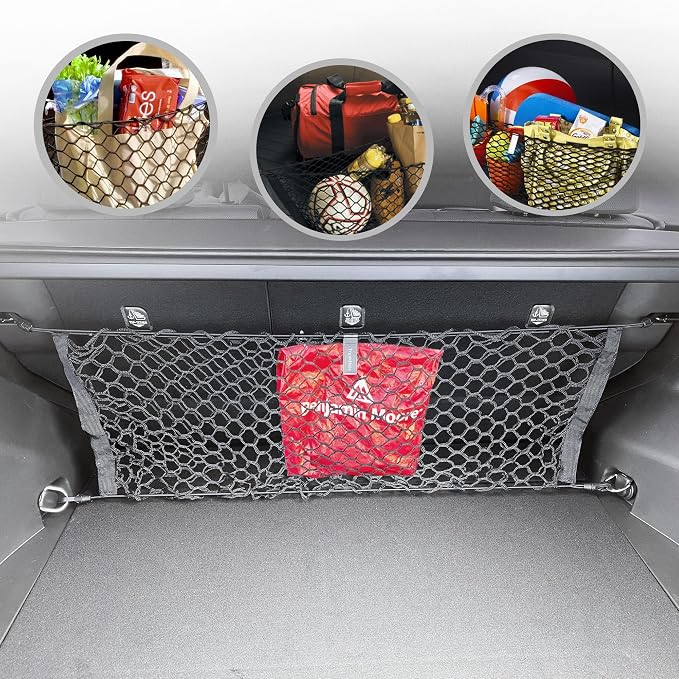 Trunk Envelope Style Mesh Cargo Net for Toyota RAV4 LE XLE Limited Adventure 2019-2025 - Premium Trunk Organizers and Storage - Luggage Net for Crossover - Best Car Organizer for Toyota RAV 4