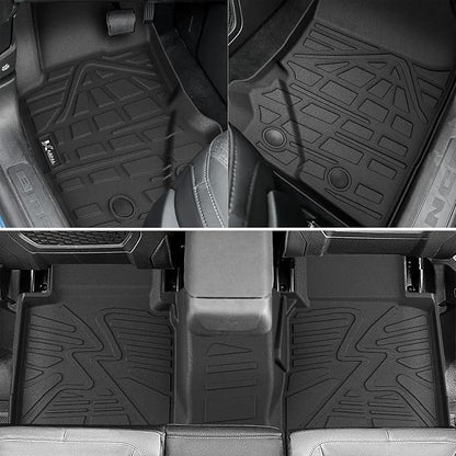 KARPAL Floor Mats for 2021-2026 Ford Bronco 4 Door (Not for Sport), Custom Fit TPE All Weather Ford Bronco Accessories 1st&2nd Row Floor Liner & Cargo Liner & Backrest Mat