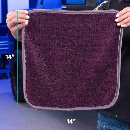VIKING Microfiber Towels for Cars, Dual-Weave Professional Detailing Towel for Car Cleaning Kit, 14 Inch x 14 Inch, 5 Pack
