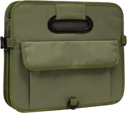 AOKJOY Car Trunk Organizer, Green, Foldable, Non-slip, Adjustable, Multiple Compartments, 600D Oxford Cloth Material