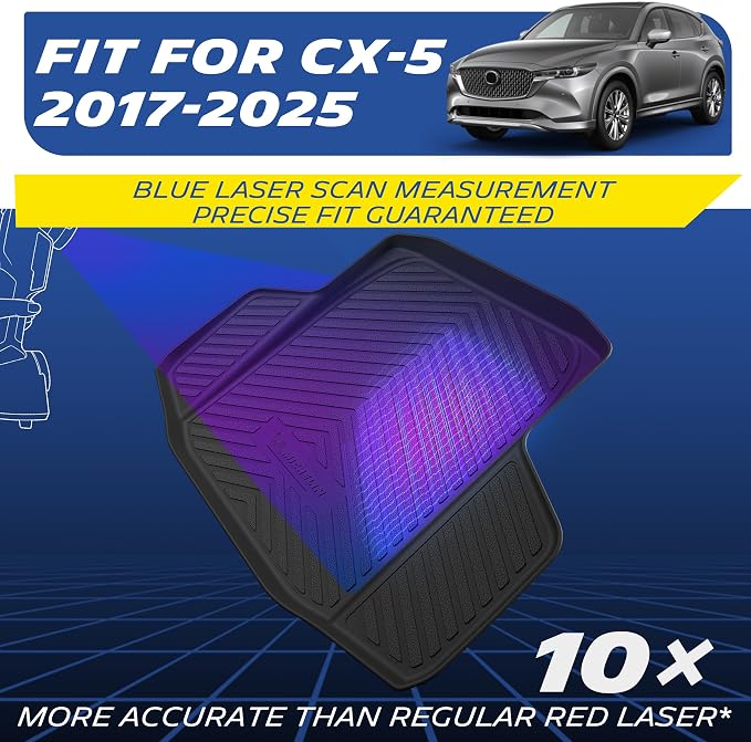 Michelin Vehicle Mats, All-Weather TPE Custom Fit Liner for 2017-2025 Mazda CX-5 (4 Piece), Premier