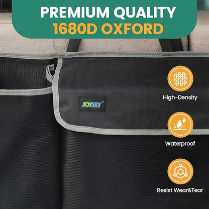 JOYSKY Hanging Trunk Organizer for SUV – Backseat Car Storage Bag, Large Collapsible Backseat Trunk Organizer with Adjustable Straps, Space Saving Car Organization Accessories for Truck MPV Van