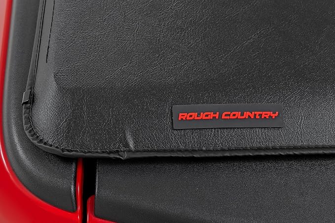 Rough Country Soft Roll-Up Tonneau Cover for Ram 1500 (2010-2018) 2500 (2010-2025) - Sleek, Weather-Resistant Truck Bed Protection, Fits 6'4 Bed