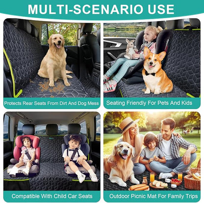 Dog Car Seat Covers for Ford f150/Ram1500/Nissan Frontier/Toyota Tacoma/GMC Canyon/Silverado, Waterproof Pet Back Seat Cover for Trucks, Scratchproof Nonslip Durable Rear Seat Cover for Dogs(Green)