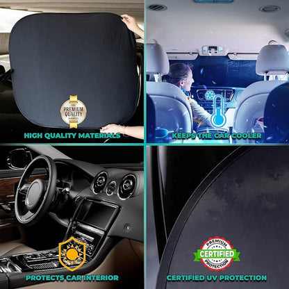 Two-Piece Windshield Sun Shade | Compatible for Chrysler Pacifica (2017-2026) Certified 99.87% UVB & 99.02% UVA Car Sun Shade. Award Winning Sunshade -Patented Technology - Car Shades by Kinder Fluff