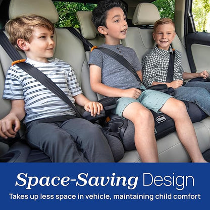 Chicco GoFit ClearTex Backless Booster Car Seat, Travel Booster Seat for Car, Portable Car Booster Seat for Children at Least 4 Years Old and 40-110 lbs., Orchid/Navy