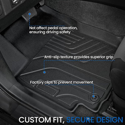 Floor Mats Set for 2013-2018 Toyota RAV4 Gas, All Weather TPE Floor Liners Trunk Mat Cargo Liner with Backrest Mat Door Sill Guards Accessories