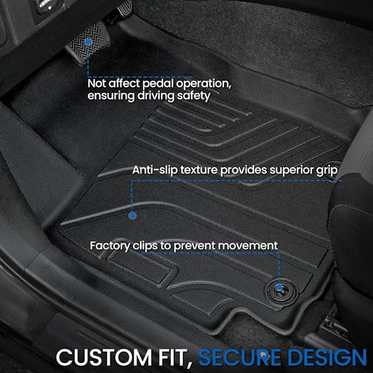 Floor Mats Set for 2013-2018 Toyota RAV4 Gas, All Weather TPE Floor Liners Trunk Mat Cargo Liner with Backrest Mat Door Sill Guards Accessories