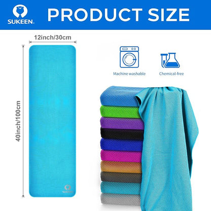 Sukeen Cooling Towels for Neck and Face, 4 Pack Cooling Towels for hot Weather (40"x12"), Cooling Rags for Yoga, Sport, Running, Workout,Gym, Camping, Fitness, Workout & More Activities