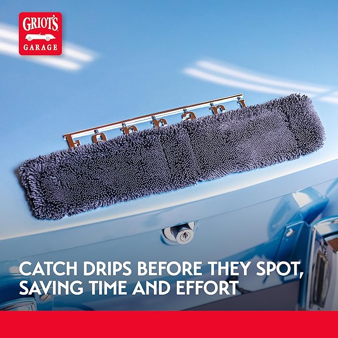 Griot's Garage PFM Trickle Trap, Hyper-Absorbent Car Drying Pads, Prevents Water Spots and Etching, Machine Washable, XL 2" x 12”, Set of 2