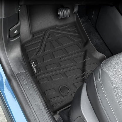 KARPAL Floor Mats for 2021-2026 Ford Bronco 4 Door (Not for Sport), Custom Fit TPE All Weather Ford Bronco Accessories 1st&2nd Row Floor Liner & Cargo Liner & Backrest Mat