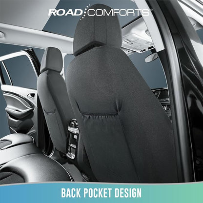 Road Comforts Seat Covers, Premium Leather Car Seat Covers Front Seats,Airbag Compatible, Automotive Seat Covers Universal Fit Most Cars,Vans,Truck,SUV Red