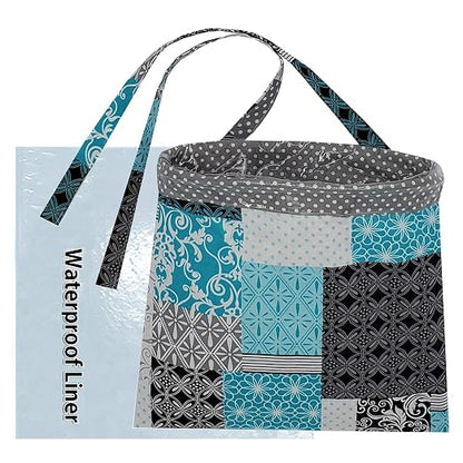 Car Trash Bag Hanging Front Seat Back Seat Headrest Console - Car Trash Bin with Reusable Waterproof Liner and Disposable Bags - Car Waste Basket (Small Teal)