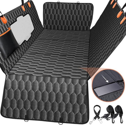 Chumajor XL Back Seat Extender for Dogs-Supports 400lb,Waterproof Dog Car Seat Cover Hard Bottom-Detachable,600D Oxford Cloth Proof Nonslip Soft,Dog Hammock for Car,SUVs