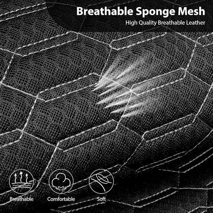 CAR PASS 3D Foam Mesh Leather Car Seat Covers Front Seats, Air Cool Mesh Front Seat Covers for Car, Universal Fit for SUV Truck Sedan Automotive, Armrest Airbag Compatible, Black and Gray