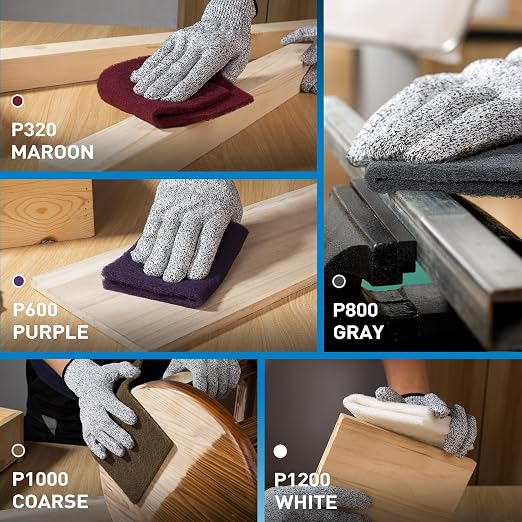 S SATC 6" x 9" 10 Pack General Purpose Scuff Pads,2 Each Maroon,Gray,Gold,Purple and White Scuff Pads for Scuffing,Scouring,Sanding,Paint Primer Prep Adhesion Scratch for Automotive Restoration