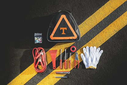 PICNIC TIME NCAA Tennessee Volunteers Roadside Emergency Car Kit, Auto Vehicle Safety Road Side Assistance with Jumper Cables and Car Tool Kit, (Black with Orange Accents)
