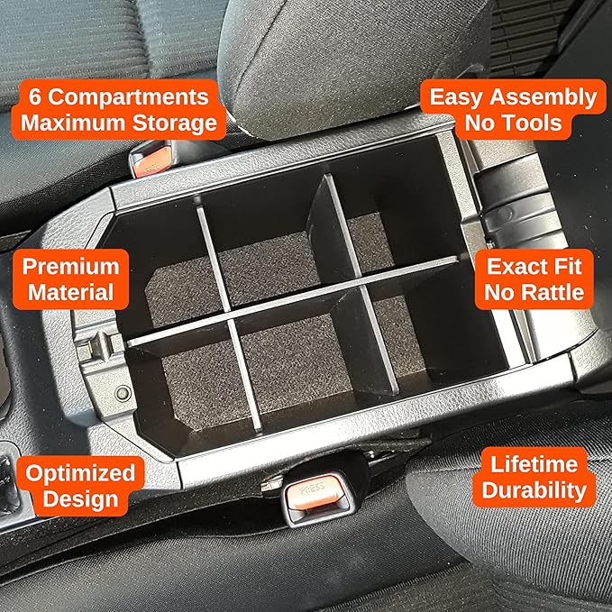 Vehicle OCD - Center Console Organizer for Toyota RAV4 (SE, Limited, Platinum ONLY) (2013-2018) - Made in USA - SLX139