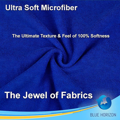 Microfiber Cleaning Towels, Pack of 24, Ultra Soft Plush Washcloth, All Purpose Premium Microfiber Detailing Cleaning Cloths Reusable Shop Towels (16" x 16", Royal Blue)