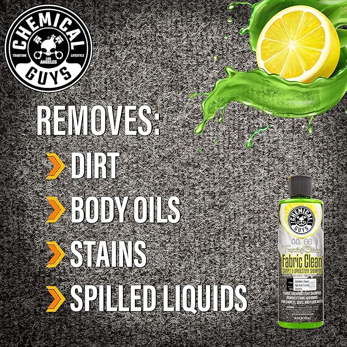 Chemical Guys Foaming Citrus Fabric Clean Carpet & Upholstery Cleaner (Car Carpets, Seats & Floor Mats), Safe for Cars, Home, Office, & More, Extra Large Size 32 fl oz, Citrus Scent - CWS20332