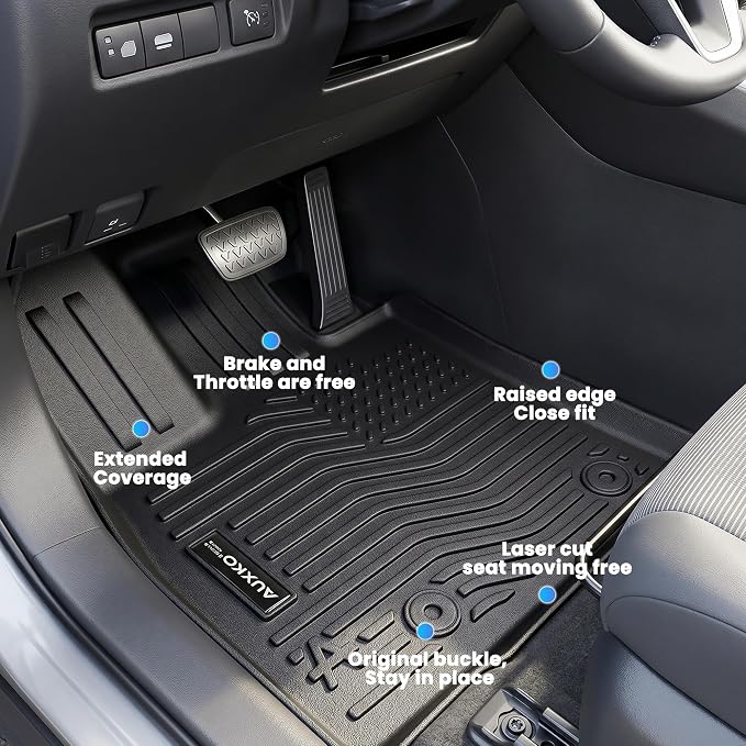 Auxko All Weather Floor Mats Cargo Mat with Backrest Mat for 2026 Toyota RAV4 Hybrid(Not for Phev)(Not for Cargo Area with subwoofer) All Season TPE Accessories Odorless Anti-Slip