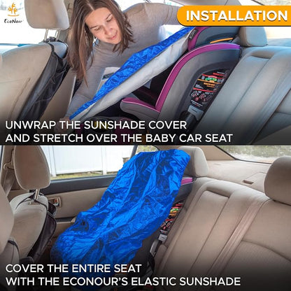 EcoNour Car Seat Protector, Waterproof Car Seat Cover with Thick Padding, Non-Slip Back Seat Protector for Baby, Infant & Toddler, Seat Cover Mat to Protect Seats from Spills, Dirt & Scratches