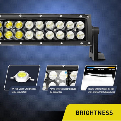 Nilight 42Inch 240W Curved Led Light Bar Spot Flood Combo Led Off Road Lights and 14AWG 5Pin Rocker Switch Wiring Harness Kit for Truck ATV UTV SUV Boat Jeep Lamp,2 Years Warranty