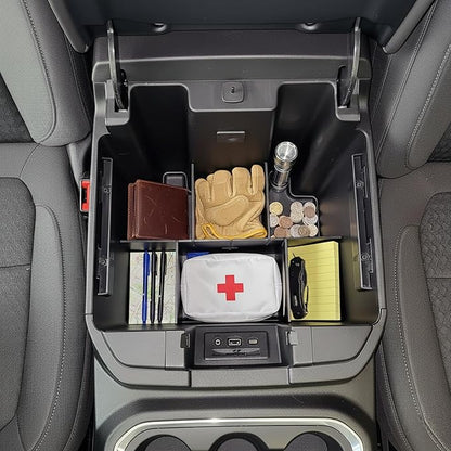 Center Console Organizer for Chevy Silverado 1500 / GMC Sierra 1500 (2019-2021) & 2500/3500 HD (2020-2023) (full console w/bucket seats ONLY) - Made in USA - SLX157