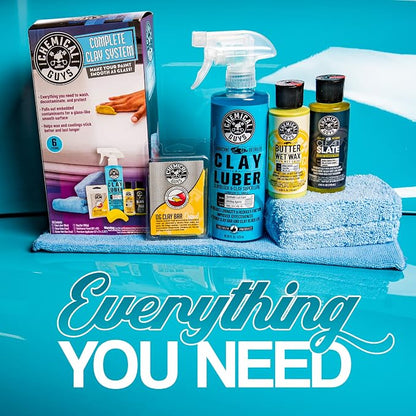 Chemical Guys Clay Bar Kit - Complete System - Clay Bar and Luber Combo with Accessories for Smooth Paint Finish - Removes Embedded Dirt, Overspray, and Fallout - 6 Item Kit