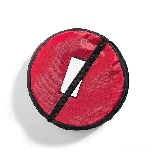 FH Group Automotive Waterproof Portable Collapsible Small Trash Can Garbage Container fits Most Cars,Waterproof,Polyethylene, SUVs, and Trucks Red
