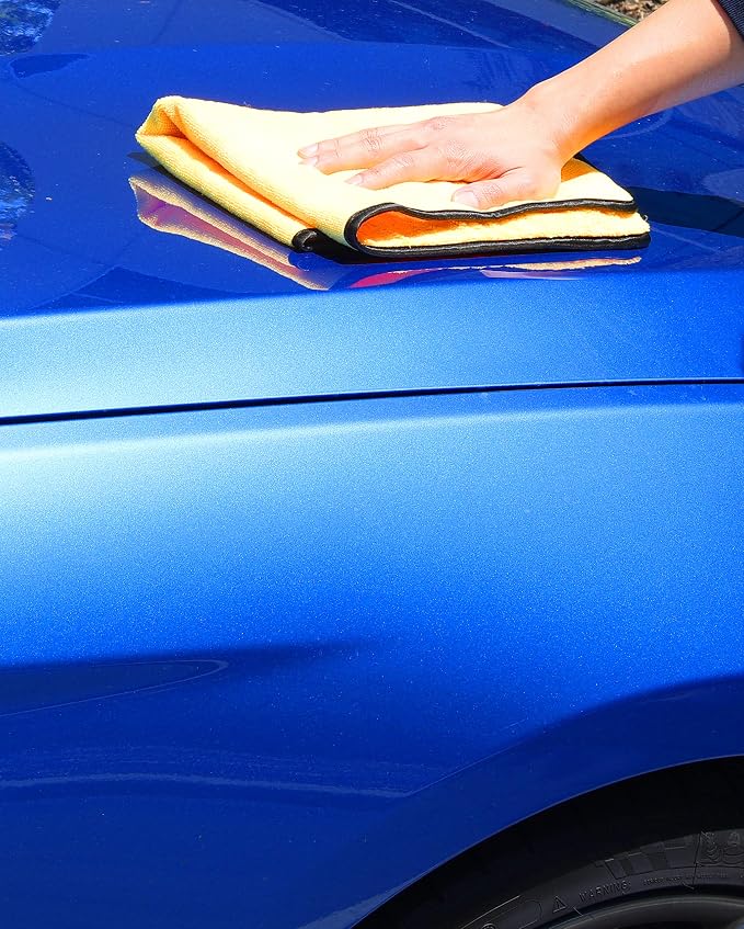 Simple Houseware Professional Grade Microfiber Towels for Car, 16" x 16", 12 Pack, 440 GSM