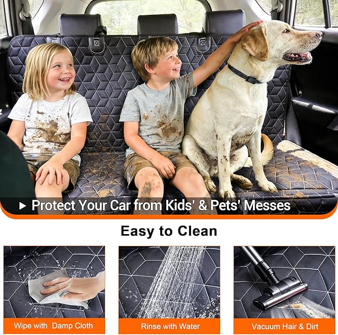 Meginc Dog Car Seat Cover for Back Seat, Waterproof Non-Slip Bench Protector for Dogs, Durable 600D Scratch Proof Seat Cover for Hair, Mud & Scratches, Travel and Daily Use in Cars Small SUVs