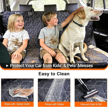 Meginc Dog Car Seat Cover for Back Seat, Waterproof Non-Slip Bench Protector for Dogs, Durable 600D Scratch Proof Seat Cover for Hair, Mud & Scratches, Travel and Daily Use in Cars Small SUVs