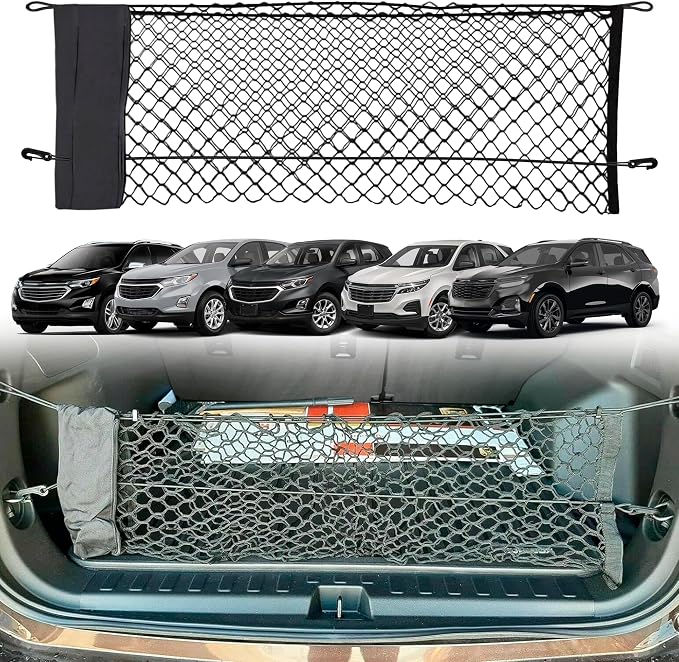 Envelope Style Automotive Elastic Trunk Mesh Cargo Net for Chevrolet Equinox 2018-2026 - Trunk Organizer and Storage - Cargo Net for SUV- Vehicle Carrier Organizer for Chevrolet Equinox