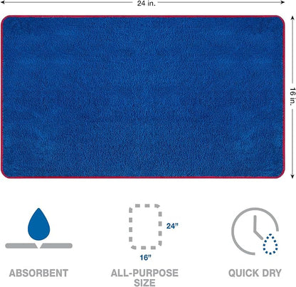 Detailer's Preference Dual Pile 400 GSM Microfiber Towels with Red Trim, All-Purpose Terry Weave Cleaning Cloths for Auto, Home, Boat, Scratch-Free & Reusable, 16x24 Inches, 12-Pack