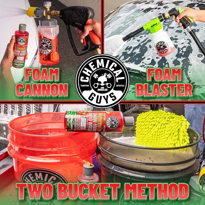 Chemical Guys Car Wash Soap for Foam Cannon or Bucket, Watermelon Snow Foam Car Wash Soap for Trucks, Motorcycles, RVs & More, Super Suds, Watermelon Scent - 128 oz (1 Gallon)