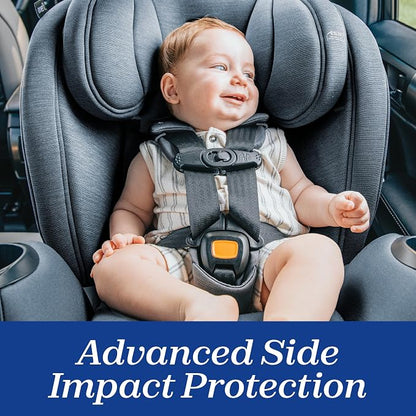 Chicco OneFit LX ClearTex All-in-One Car Seat with LeverLock Installation, Slim Design, Convertible Car Seat, Seat for Infants and Children 5-100 lbs, Ebony/Black