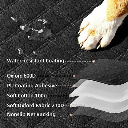Simple Trending Dog Car Seat Cover, Back Seat Pet Bed Mat Protector Waterproof Bench Car Seat Cover, Nonslip Pet Car Bed Dog Hammock for Car, SUV, Truck