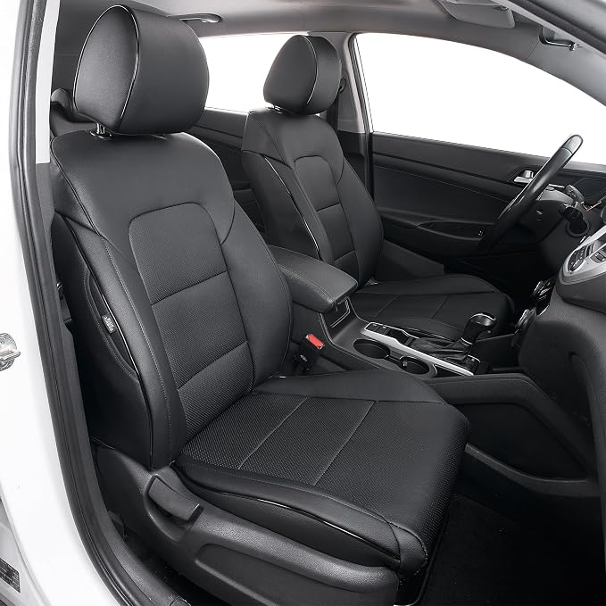 TTX LIGHTING Custom Fit Seat Covers for Hyundai Tucson 2019 2020 2021 Limited,SE,SEL,Value,Sport,Ultimate Faux Leather Full Set Compatible Airbag Car Seat Protector Black