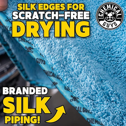 Chemical Guys Woolly Mammoth Large Microfiber Drying Towel - 36 x 25 Inch Blue, Ultra Plush Super Absorbent Car Drying Towel for Cars, Trucks, SUVs, Motorcycles, RVs, and Auto Detailing